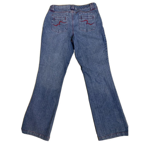 JW Div of Junction West Jeans Women Size 10 Bootcut Embroidery Red Trim Trousers - Picture 2 of 15